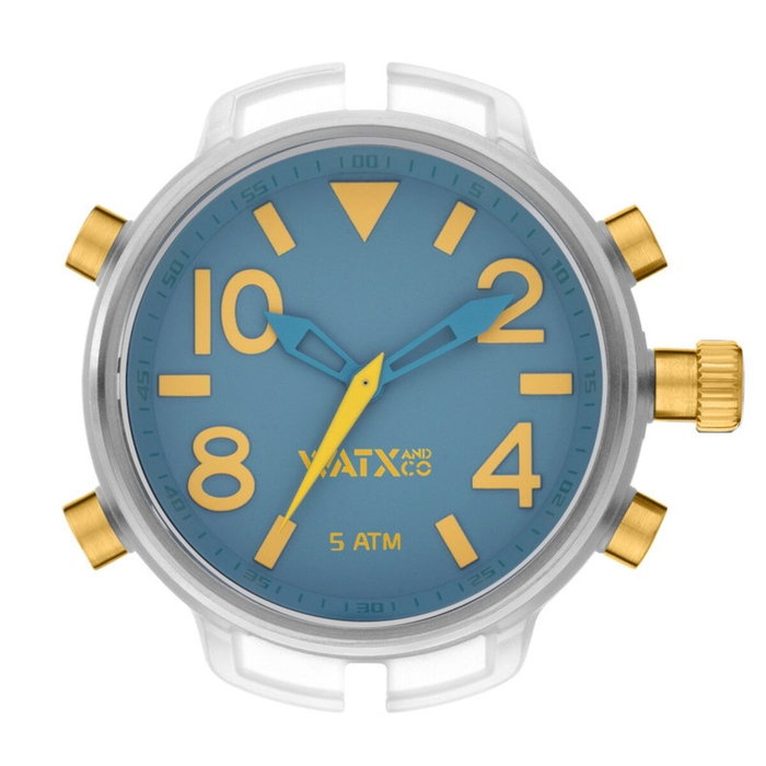 Watxandco RWA3748 montre unisexe transparente et bleue Watxandco RWA3748 montre unisexe transparente et bleue