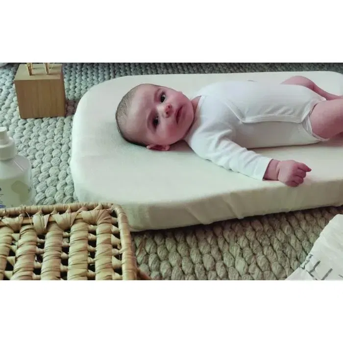 TINEO Housse de matelas à langer en viscose de bambou - Éponge absorbante haute performance - Coins élastiques - Lavable TINEO Housse de matelas à langer en viscose de bambou - Éponge absorbante haute performance - Coins élastiques - Lavable