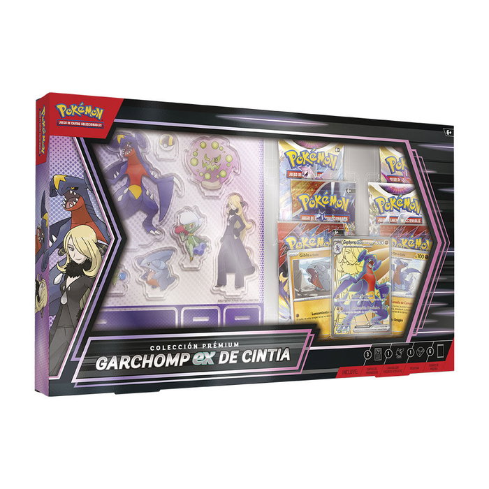 Pokémon - Blister de cartes Garchomp ex de Cintia - Collection Juntos de Aventuras - Espagnol - 3 cartes promo, 1 support, 6 boosters, 1 étui magnétique, 1 code Pokémon - Blister de cartes Garchomp ex de Cintia - Collection Juntos de Aventuras - Espagnol - 3 cartes promo, 1 support, 6 boosters, 1 étui magnétique, 1 code