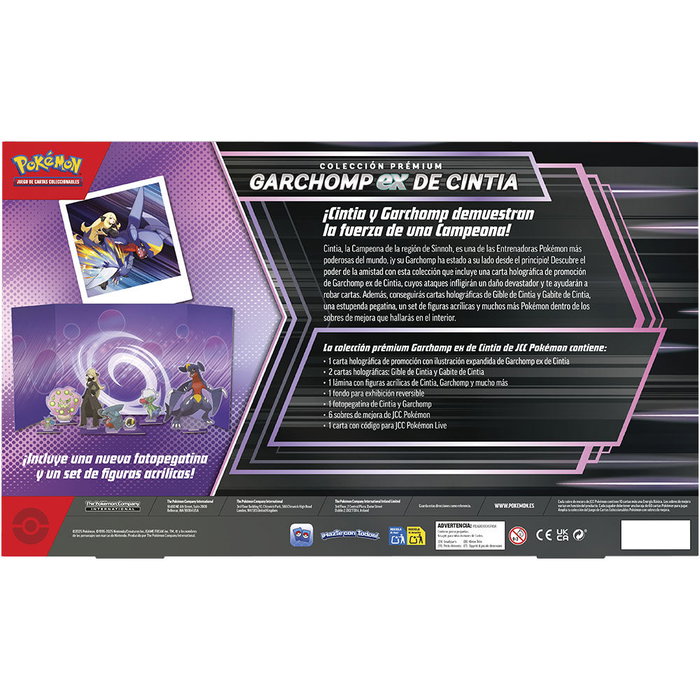 Pokémon - Blister de cartes Garchomp ex de Cintia - Collection Juntos de Aventuras - Espagnol - 3 cartes promo, 1 support, 6 boosters, 1 étui magnétique, 1 code Pokémon - Blister de cartes Garchomp ex de Cintia - Collection Juntos de Aventuras - Espagnol - 3 cartes promo, 1 support, 6 boosters, 1 étui magnétique, 1 code