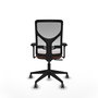 Chaise Motilla Synchro 3 positions tissu Marron Maille Blanc Base pyramidale noire Accoudoir 3D Sans appui-tête Roulettes 65mm pour moquette