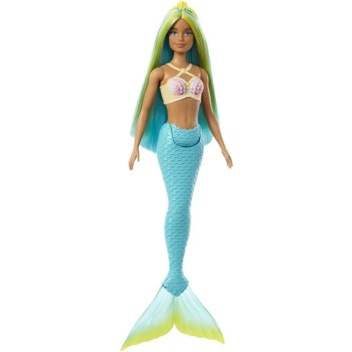Barbie HRR03 - Poupée Sirène avec Cheveux Colorés, Nageoire et Serre-tête, Collection Aventures Aquatiques, 3 ans et plus Barbie HRR03 - Poupée Sirène avec Cheveux Colorés, Nageoire et Serre-tête, Collection Aventures Aquatiques, 3 ans et plus
