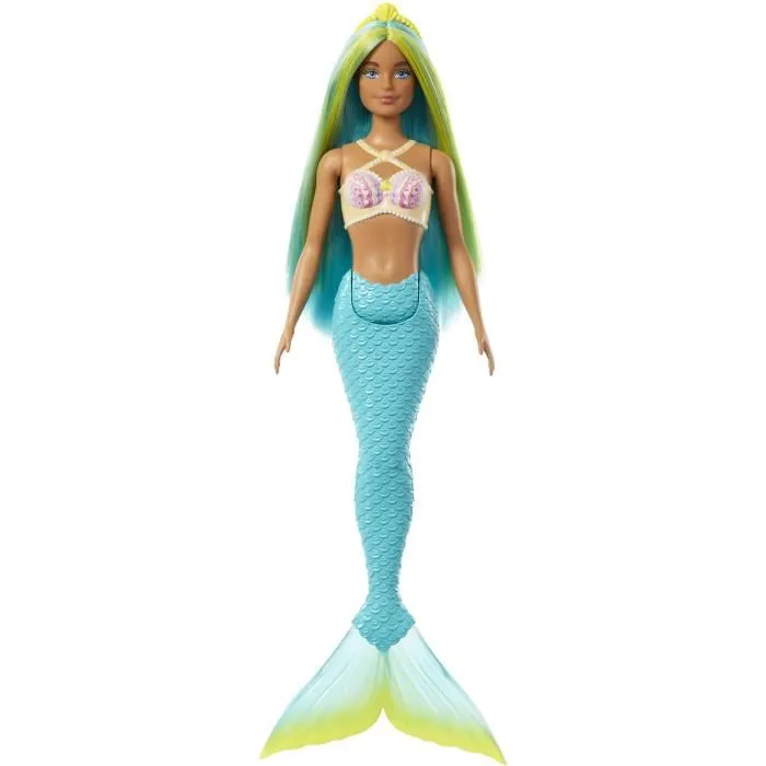 Barbie HRR03 - Poupée Sirène avec Cheveux Colorés, Nageoire et Serre-tête, Collection Aventures Aquatiques, 3 ans et plus Barbie HRR03 - Poupée Sirène avec Cheveux Colorés, Nageoire et Serre-tête, Collection Aventures Aquatiques, 3 ans et plus