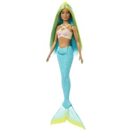 Barbie HRR03 - Poupée Sirène avec Cheveux Colorés, Nageoire et Serre-tête, Collection Aventures Aquatiques, 3 ans et plus