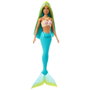 Barbie Poupée Sirène avec cheveux bleu et jaune et nageoire turquoise