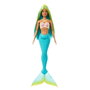 Barbie Poupée Sirène avec cheveux bleu et jaune et nageoire turquoise