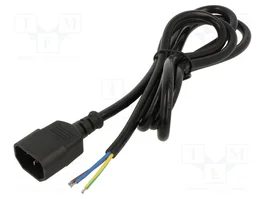 AKYGA Câble d'alimentation H03VV-ZH IEC C14 mâle 1,5m noir