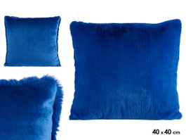 GIFTDECOR Coussin à poils courts Bleu 40cm