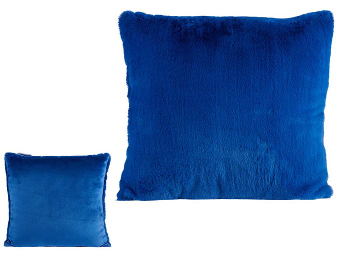 Giftdecor Coussin en Fourrure Synthétique Bleu 40x40 cm (Set de 12)