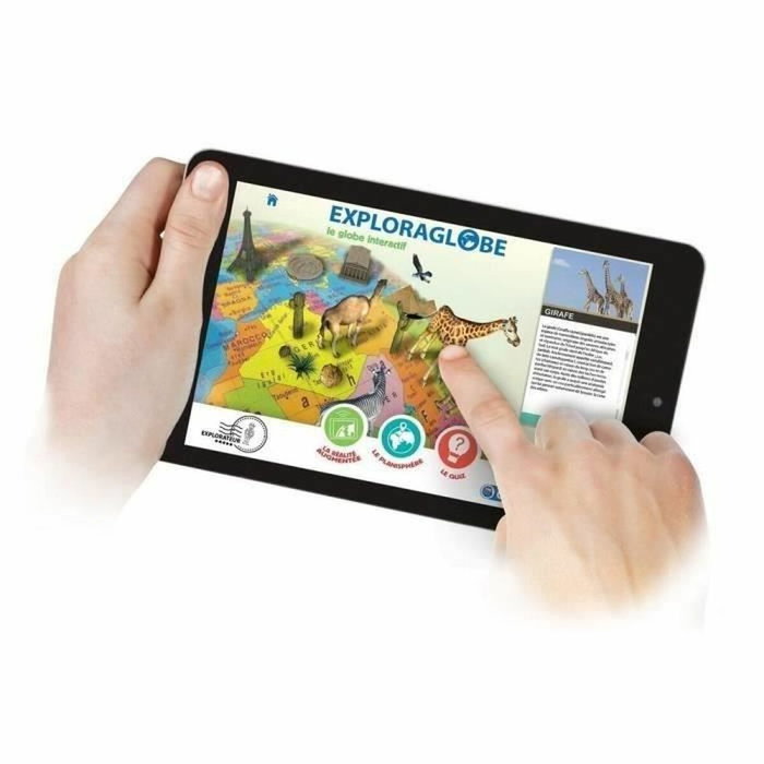 Clementoni Exploraglobe - Globe terrestre interactif éducatif avec stylo et quiz - 500 questions - Pour enfants dès 7 ans