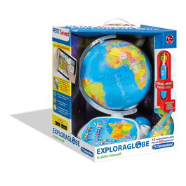 Clementoni Exploraglobe - Globe terrestre interactif éducatif avec stylo et quiz - 500 questions - Pour enfants dès 7 ans