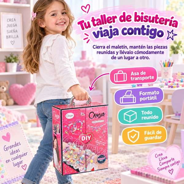 JugaToys Armario Maletín Belleza avec accessoires de création de bijoux