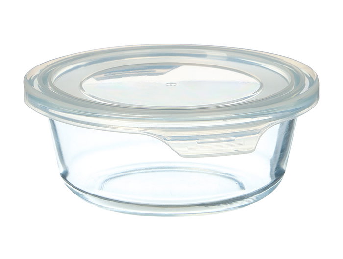 Vivalto Boîte de Conservation Ronde Transparente Verre 14x5x13 cm 400 ml (Set de 24)