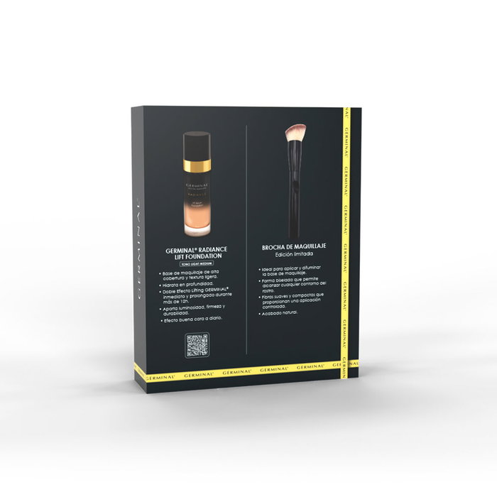 Germinal Fond de teint éclat instantané avec GERMINAL® Double Flash Effect et Acide Hyaluronique, Lot de 2, Teinte Clair à Moyen 30ml