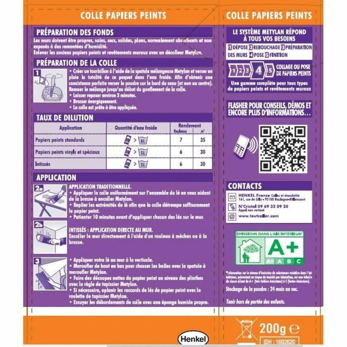 Metylan Colle pour tous papiers peints Max, 200 g