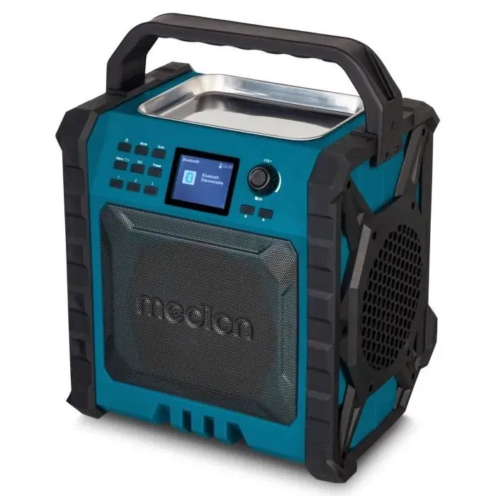 Medion Radio portable avec Bluetooth 5.3 et tuner DAB+/FM - Écran couleur - IP54 résistant à l'eau et à la poussière - 30 W RMS - Batterie longue autonomie et fonction powerbank