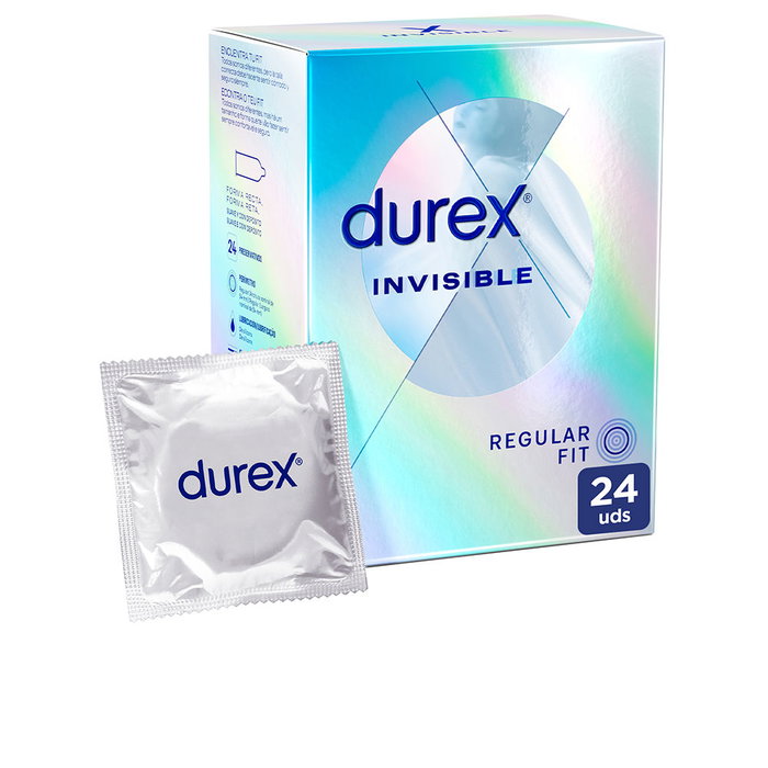 Durex Préservatifs INVISIBLES Extra Sensibles 24 Unités - Extrafins pour Sensibilité Maximale et Sécurité Garantie, Lot de 24 Durex Préservatifs INVISIBLES Extra Sensibles 24 Unités - Extrafins pour Sensibilité Maximale et Sécurité Garantie, Lot de 24