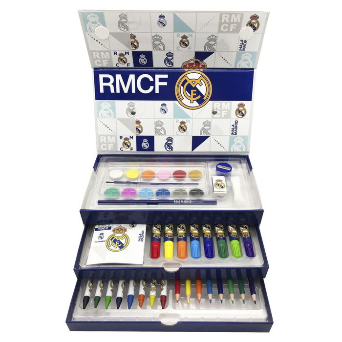 Real Madrid - Mallette d'activités pour enfants avec jouets et accessoires - Dimensions: 26.2 x 13.7 x 9.5 cm