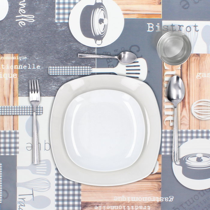 ORYX Nappe en rouleau imprimée motifs cuisine, 140 cm x 20 m
