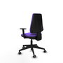 Chaise Elche Contact permament de base Tissu Violet Base pyramidale noire Accoudoir 1D Sans appui-tête Roulettes 65mm pour moquette