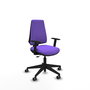 Chaise Elche Contact permament de base Tissu Violet Base pyramidale noire Accoudoir 1D Sans appui-tête Roulettes 65mm pour moquette
