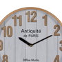 Horloge Murale Blanc Naturel Bois Verre 32 x 32 x 4,5 cm