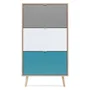 Finori Armoire à chaussures C-uba 42 en chêne Sonoma, design scandinave avec façades tricolores pour entrée
