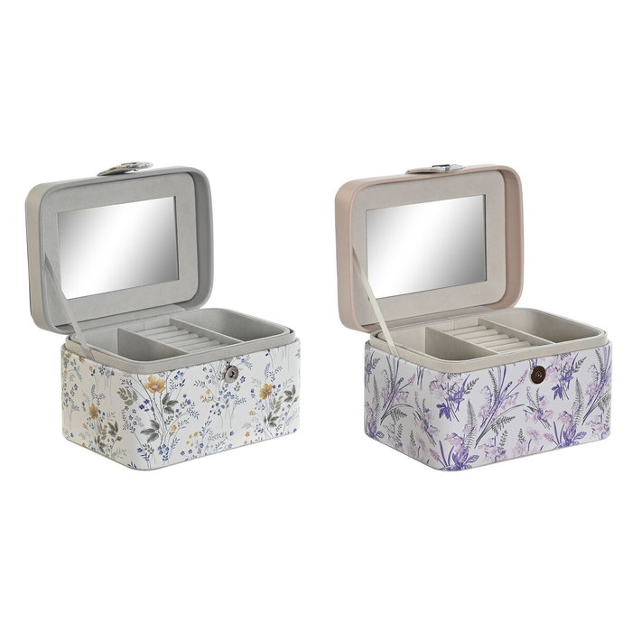 Boîte à bijoux DKD Home Decor Blanc Gris Lila Rose clair Polyuréthane Miroir 17 x 12 x 10 cm (2 Unités) Boîte à bijoux DKD Home Decor Blanc Gris Lila Rose clair Polyuréthane Miroir 17 x 12 x 10 cm (2 Unités)