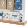 BigBuy Home Calendrier de bureau Bleu Blanc Naturel Bois MDF 22 x 7 x 22 cm