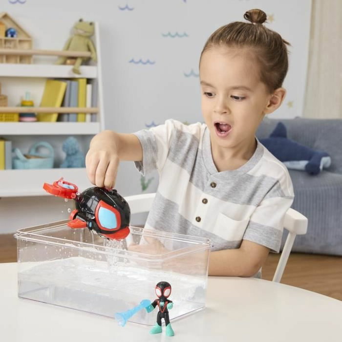 Hasbro Spidey et ses Amis Extraordinaires Miles Morales Water-Webs Dauphin filant avec figurine et véhicule