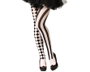 Bas Blanc et Noir à Rayures pour Adultes - Bas pour Costume de Mime, Halloween ou Carnaval