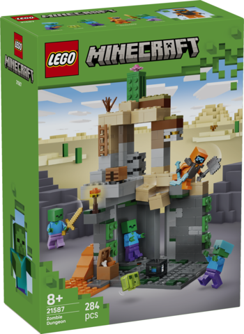 LEGO Minecraft La Mazmorra de Zombis 21587 - Set de Construction avec 284 Pièces, Caisse Rotative, Figurines Zombis et Accessoires pour Enfants dès 8 Ans