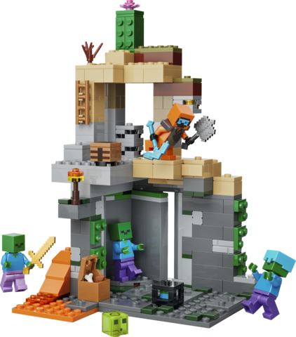 LEGO Minecraft La Mazmorra de Zombis 21587 - Set de Construction avec 284 Pièces, Caisse Rotative, Figurines Zombis et Accessoires pour Enfants dès 8 Ans