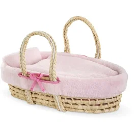Corolle Ensemble Couffin Peluche Rose pour poupons 36 et 42 cm - Accessoire poupon dès 3 ans