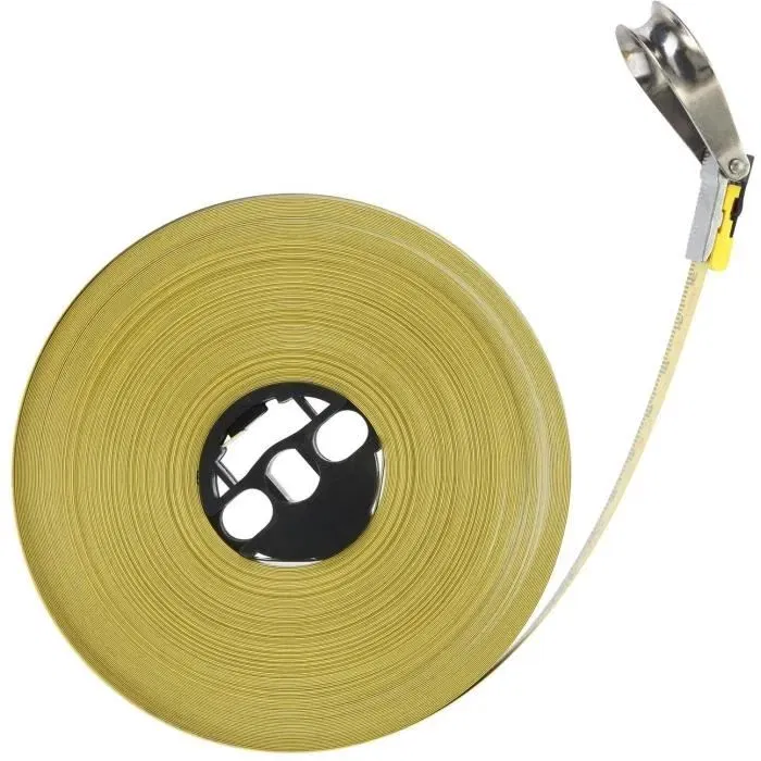 Stanley 1-34-734 - Ruban à mesurer acier 30 m x 30 mm - Poignée ergonomique pour droitiers et gauchers - Châssis en cuivre chromé