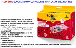 Novar Pack de 6 pièges Ecogel pour blattes 15g
