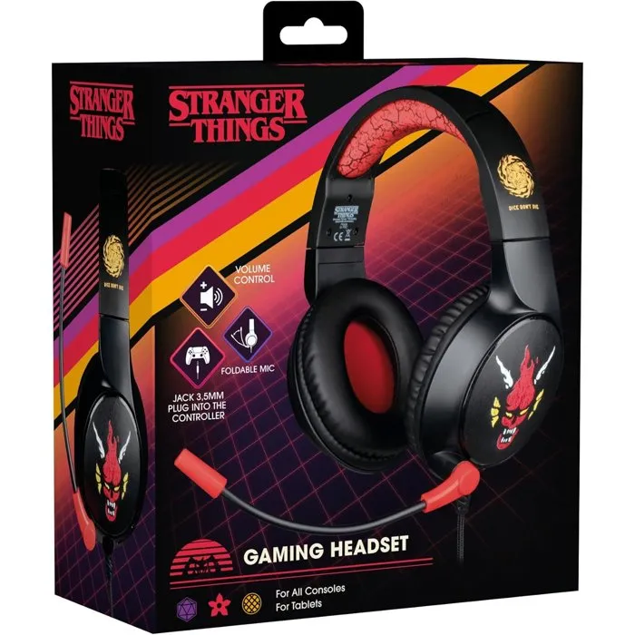 Konix Casque gaming audio-filaire circum-aural avec micro pour PC, PS5, Switch, Xbox - Thème Stranger Things - Câble 1,5 m Konix Casque gaming audio-filaire circum-aural avec micro pour PC, PS5, Switch, Xbox - Thème Stranger Things - Câble 1,5 m