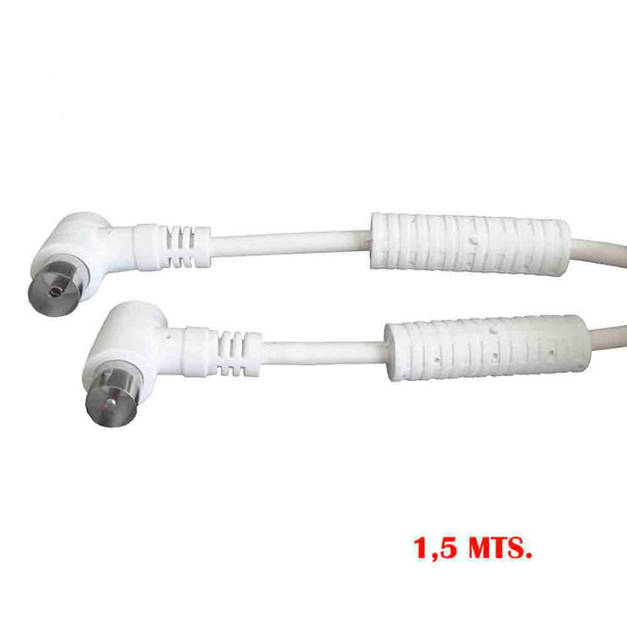 Edm Rallonge TV-vidéo coudée avec filtre 9,5 mm 1,5 m blanc Edm Rallonge TV-vidéo coudée avec filtre 9,5 mm 1,5 m blanc