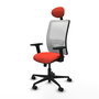PIQUERAS Y CRESPO Chaise Zulema Synchro 3 positions Orange foncé / Blanc