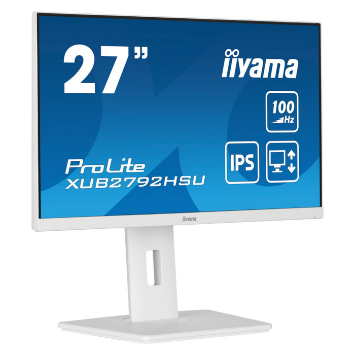 IIYAMA Moniteur LED 27" (68,6 cm) Full HD IPS, 75 Hz, HDMI/DisplayPort/USB-C, Référence XUB2792HSU-W6, Blanc