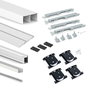 Emuca Kit de quincaillerie pour armoire à 2 portes coulissantes Placard 74, poignée Sharp, blanc