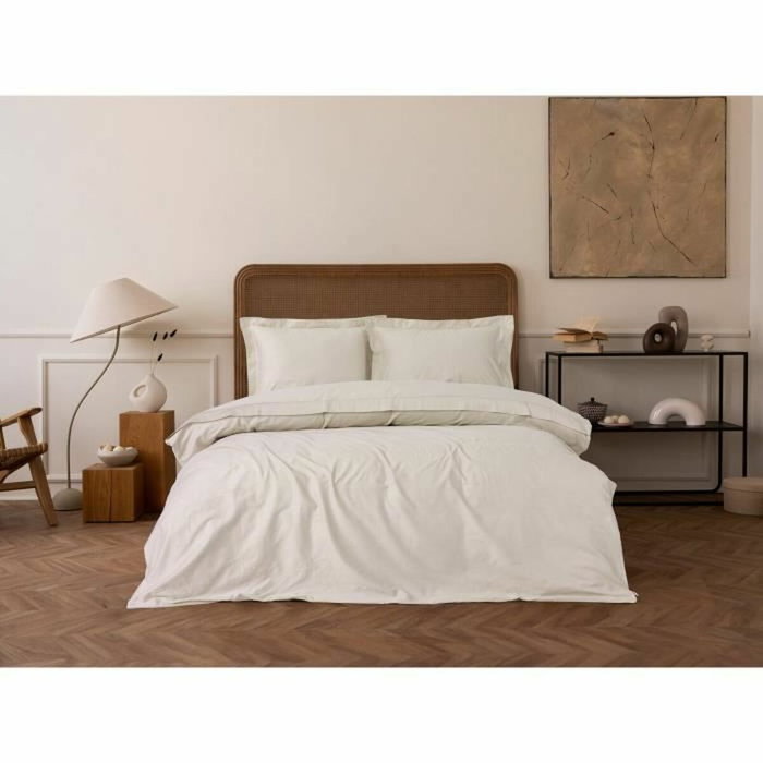 BigBuy Home Parure de couette en satin de coton beige, 220 x 240 cm BigBuy Home Parure de couette en satin de coton beige, 220 x 240 cm