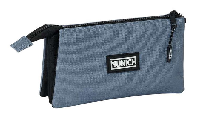 Safta - Porte-tout triple Munich Basico Gris - Taille 22 x 12 x 3 cm - À partir de 3 ans Safta - Porte-tout triple Munich Basico Gris - Taille 22 x 12 x 3 cm - À partir de 3 ans