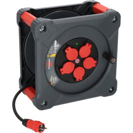 Brennenstuhl Prof. Cable Drum Cube K - Dévidoir de câble 33m, 5 prises IP44