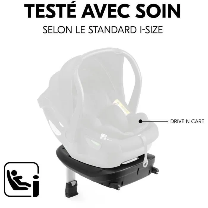 Hauck Base Isofix Drive N Care pour Siège Auto - Fixation Rapide Conforme i-Size - Indicateurs de Couleur - Noir