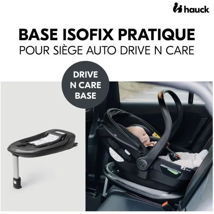 Hauck Base Isofix Drive N Care pour Siège Auto - Fixation Rapide Conforme i-Size - Indicateurs de Couleur - Noir