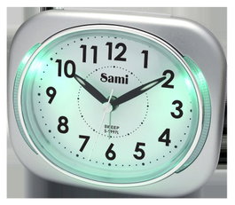 SAMI Réveil Sami carré de grande taille silencieux avec lumière LED