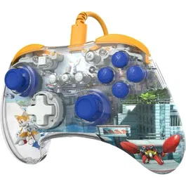 PDP - Manette filaire pour Nintendo Switch - Realmz Tails - Éclairage LED réglable avec boutons ABXY et figurine intégrée dans la poignée