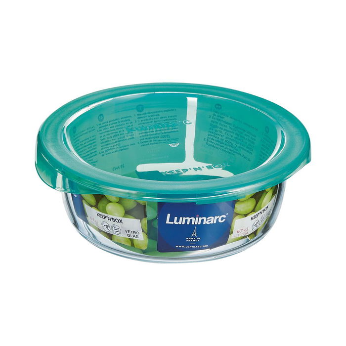 Recipiente Redondo Vidrio con Tapa Keep'N Lagon Luminarc 13,5x6 cm - 68 cL