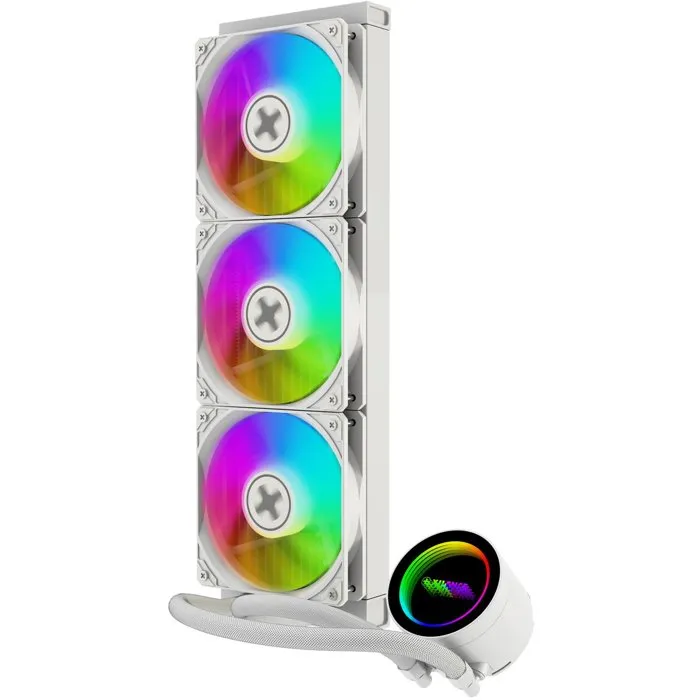 XILENCE - Watercooling LQ360G.ARGB White - Refroidissement tout-en-un à eau pour PC gaming - Ventilateurs ARGB PWM 120 mm x3 - Design métallique et finition blanche